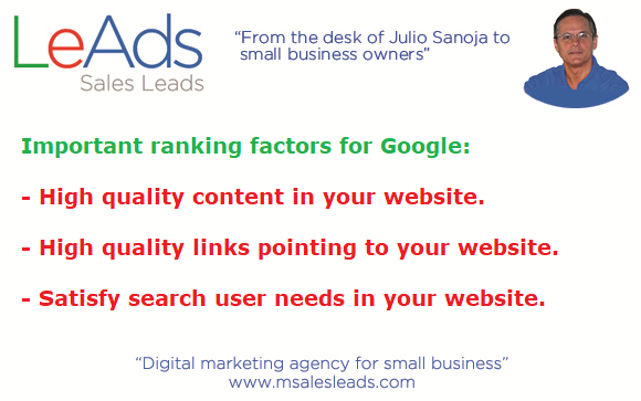 Google ranking factors