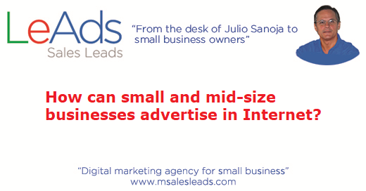 How can businesses advertise in Internet?