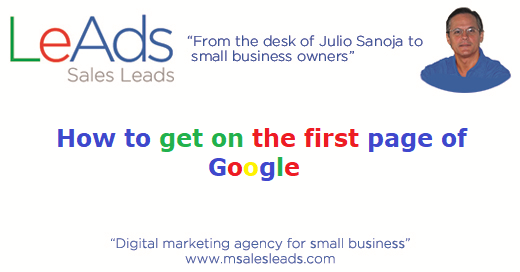 How to get on the first page of Google