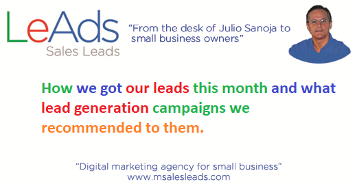 How we got our leads this month