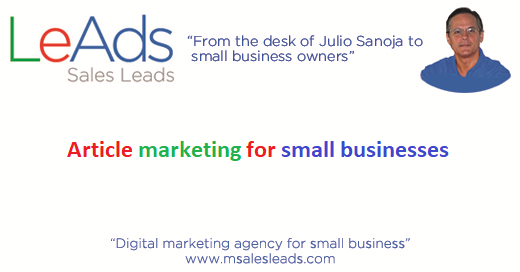Article marketing for small businesses