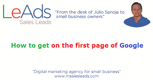How To Get On The First Page Of Google