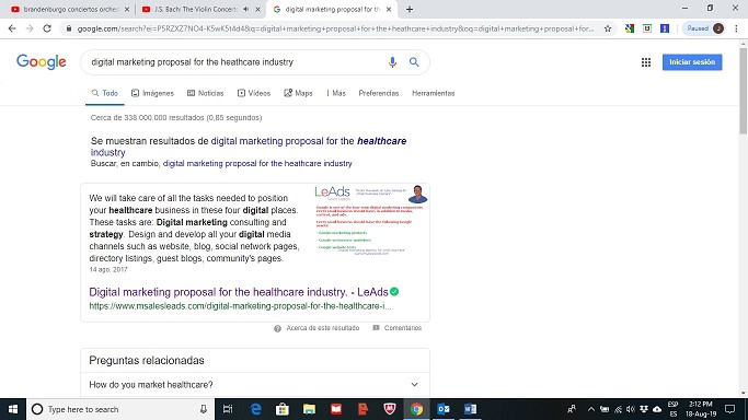 Digital marketing proposal for the healthcare industry