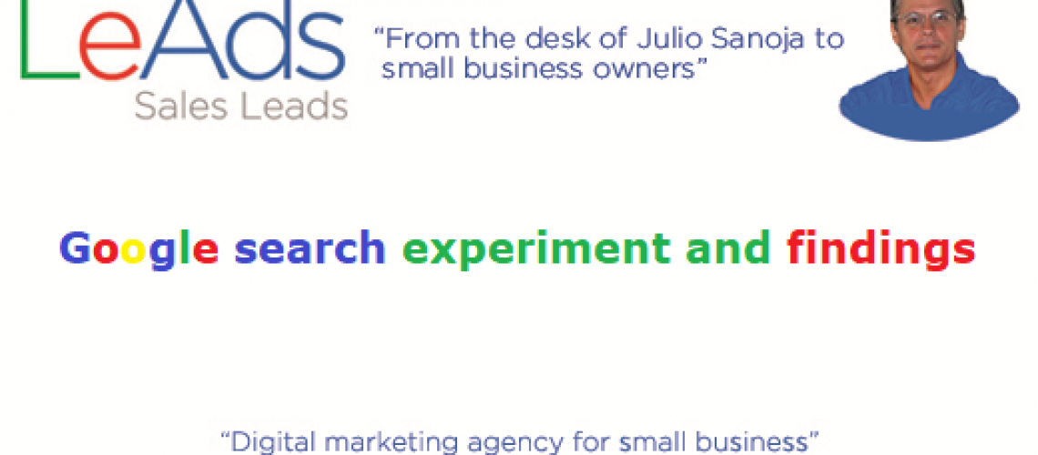Google search experiment and findings
